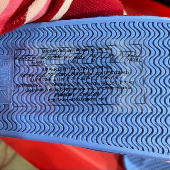 NEW NWT‎ VS Victoria secret blue slides sandals M medium 7/8 - Picture 4 of 8